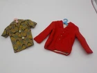 VTG. 60's KEN clone SHORT SLEEVE SHIRT Green Print Hong Kong & Red JACKET
