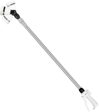 36”-60” Metal Watering Wand, Long Telescopic Tube Garden Hose Sprayer, White