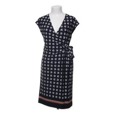 Ann Taylor, Wickelkleid, Größe: M, Schwarz/Weiß/Rot, Elasthan/Polyester #Vn7