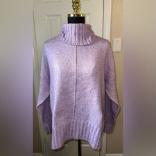 Suéter túnica Sonoma Goods for Life púrpura cuello alto PL pequeño nuevo con etiquetas aberturas acogedor