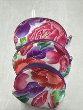 3 Piece Floral Travel Makeup Bag/Cosmetic Pouches for Women
