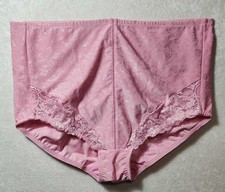 38" size 4XL Crown-ette womans silky lace trimmed control brief pink 26884
