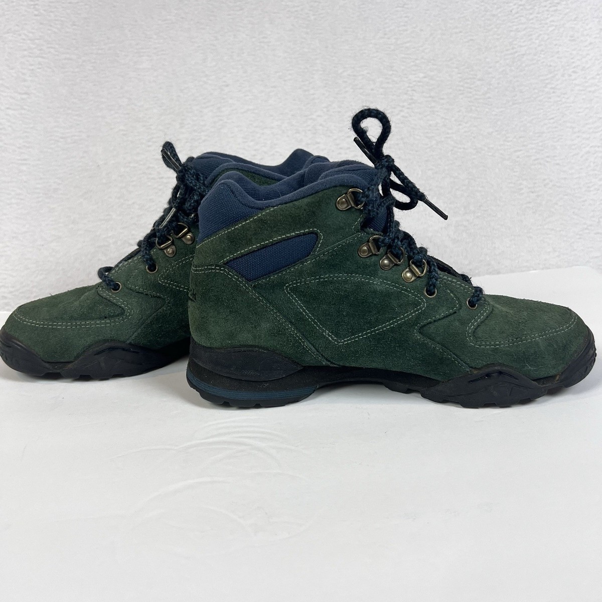Vintage Reebok Boots 9.5 RA405KRI Hexalite Hiking Camping Green Suede Leather View 2