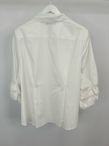INC NWT Femme Force Shirt Blouse SZ 2X White Women's Cotton Stretch Classic - Picture 4 of 4