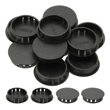 Plastic Hole Plugs, 55 Pcs 1 3/5"(40mm) Round Plastic Hole Caps, Black