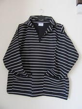UNISEX Fisherman Smock Cotton Sz Small Garden - Artist - Chore - Breton stripe