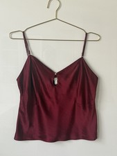 Victoria Secret 100 Silk Rich Burgundy Cami With Sparkle Jewel Detail Vintage L