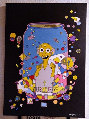 Acrylleinwand Mr.Druff  Handgemaltes Unikat 70x50 Helge Taube The Simpson
