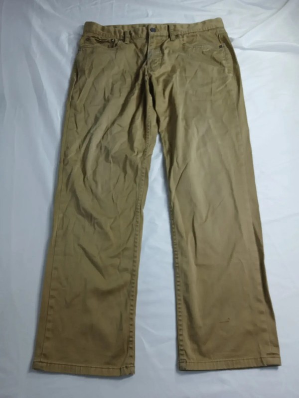 Saks Fifth Avenue Mens Chino Pants 34x30 Khaki Cotton 5-Pocket Straight