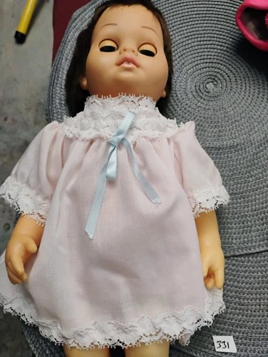 Vintage 1961 Mattel Chatty Baby Doll Cathy Sister brunette hair blue eyes
