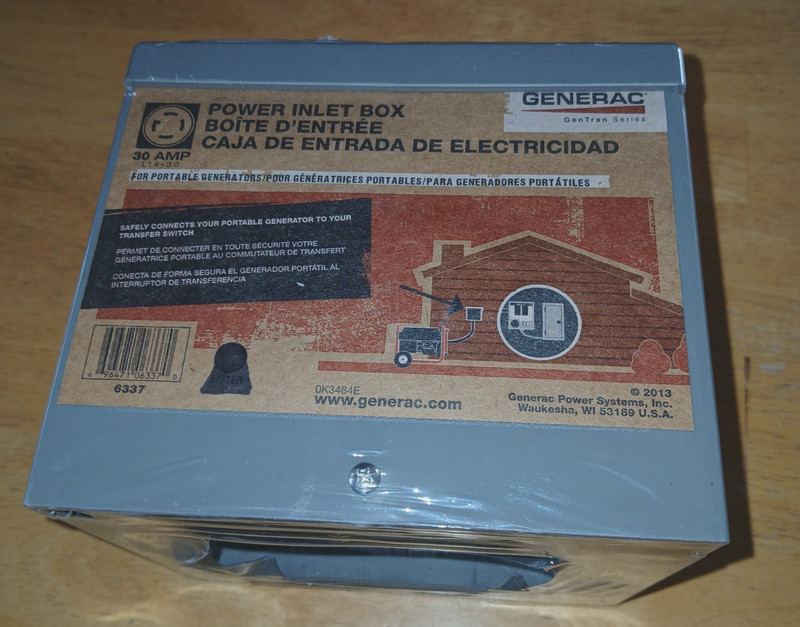 GENERAC POWER INLET BOX FOR PORTABLE GENERATORS-NEW IN PACKAGEING