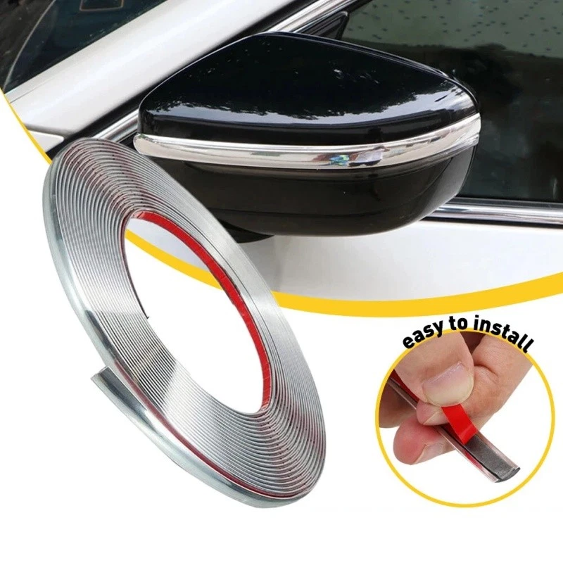 1/2" Wide 16 Feet Chrome Molding Trim Car Side Exterior Edge Lip Protect Sticker - Image 2 of 4