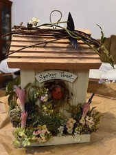 New Decorative Indoor Spring Time Handpainted Bird House