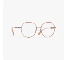 Chanel PANTOS EYEGLASSES Beige Silver Logo
