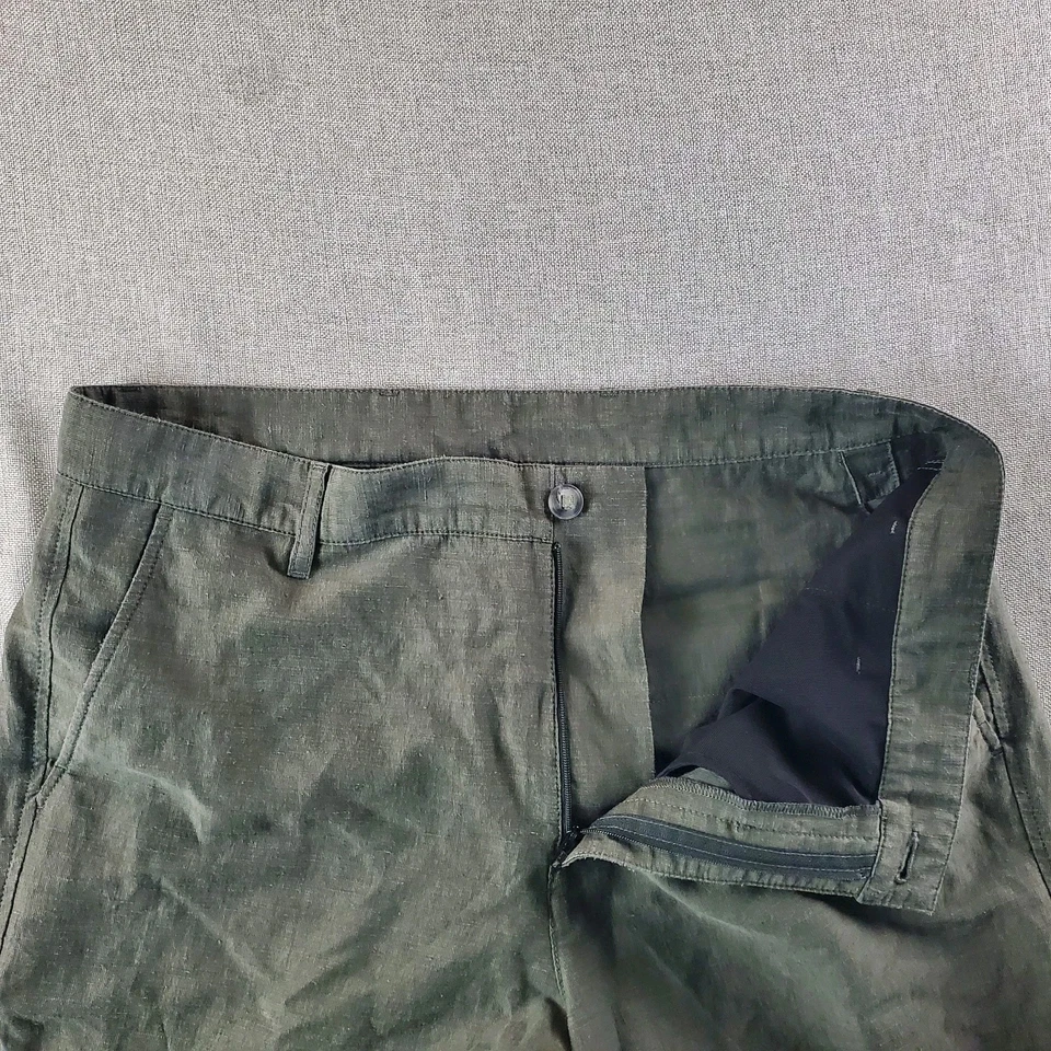 Pantalones Outlier de lino inyectado para hombre 36 gris tejido urdimbre tela japonesa minimalista Foto 4 de 4