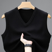 Men's Knit Sweater Vest Casual Sleeveless Pullover Warm Winter Autumn Top