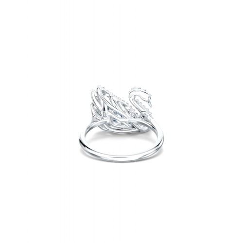 Swarovski Women's Ring Dancing Swan Rhodium Plated and Crystal Size 6.75 5520712 - Picture 3 of 4