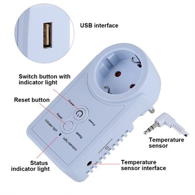 FA Intelligente GSM-Steckdose Mit Temperatursensor SMS Control HG EU BAK