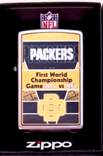 Limited NFL Green Bay Packers First World Championship Game Zippo