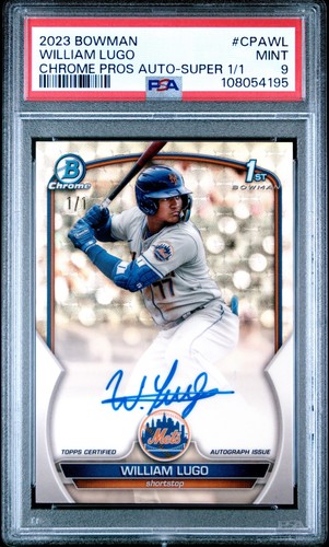 2023 Bowman #CPA-WL William Lugo 1st Chrome SuperFractor Auto 1/1 PSA 9