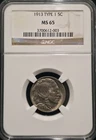 1913 Type 1 Buffalo Nickel 5c NGC MS 65 *Strong Strike*