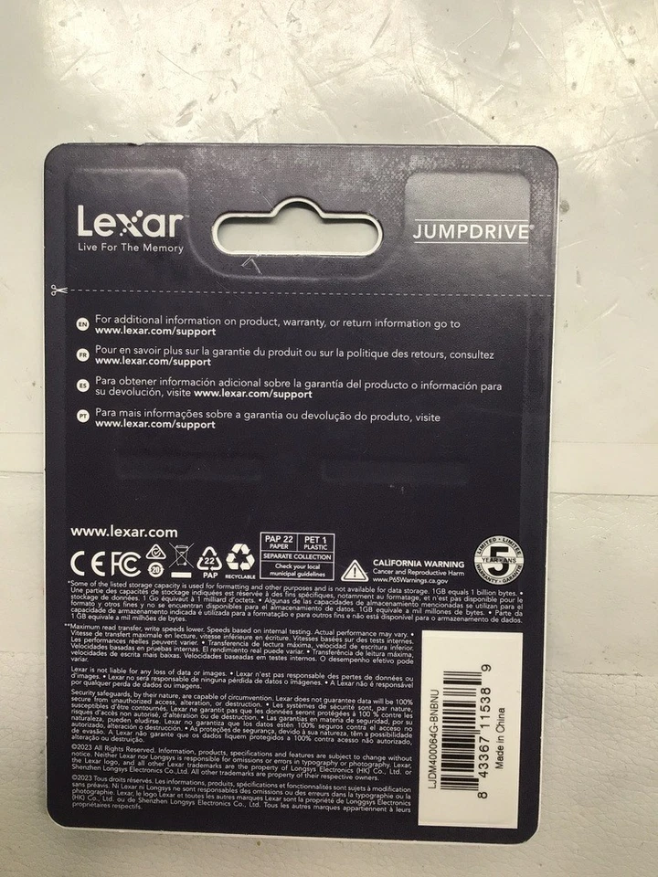 Lexar JumpDrive M400 64GB USB 3.0 Flash Drive - Grey and Black (44793) - Image 3 of 3