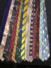 LOT OF 25 DIFFERENT BRAND DESIGNER PAISLEY STRIPE SOLID MEN'S TIE SILK POLYESTER