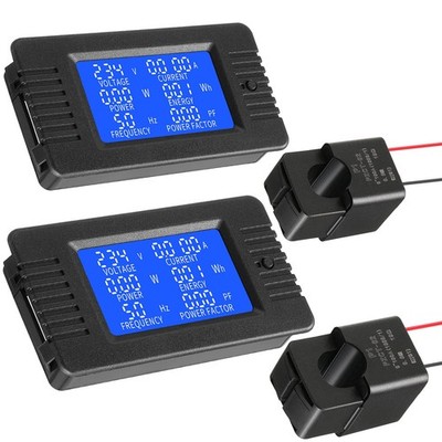 2 PCS AC Power Meter Crs022b LCD Voltmeter Ammeter AC 80260V 100A Core CT