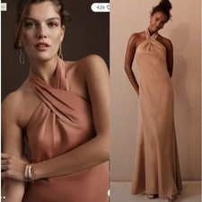 BHLDN Dress Ruby Halter Maxi in Sand Dune