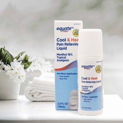 Equate Max Strength Cool & Heat Pain Relief Roll-On, 16% Menthol, 2.5 fl oz
