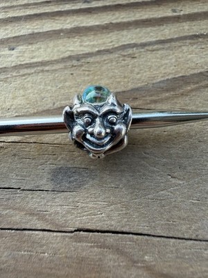 Vintage Trollbead Sterling Silver Dichroic Glass Troll With Big Feet  Charm