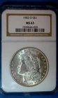 1902-O U.S. MORGAN SILVER DOLLAR - KM#110 - NGC SLABBED - MS63