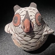 Vintage ZUNI OWL EFFIGY Native American Pueblo Pottery 3.25” X 3”