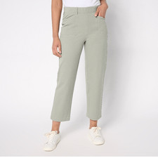 AnyBody Regular All-Stretch Twill Straight Leg Ankle Green Pants Size Medium