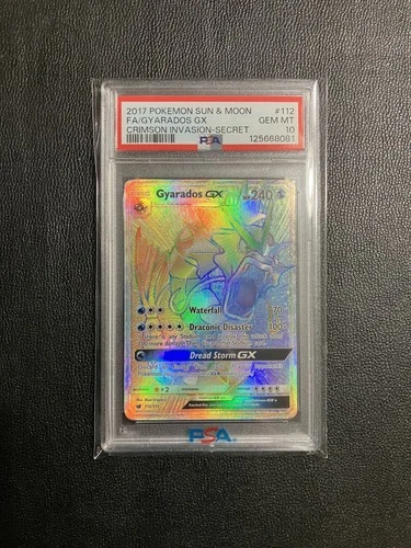 PSA 10 Gyarados 112/111 Full Art - 2017 Crimson Invasion - Secret Rainbow Rare