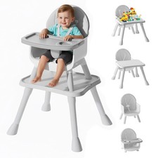 6 in 1 Baby High Chair, Convertible Highchair for Babies and Toddlers Grey