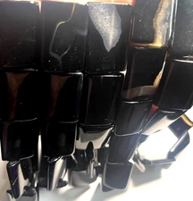 GENUINE BLACK  AGATE RECTANGLE  30X21MM  STRAND 16" BELOW WHOLESALE!!!