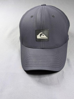 Quiksilver Box Logo Baseball Cap Black Strap Back Vented Panel Hat Mens OSFM