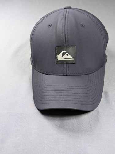 Quiksilver Box Logo Baseball Cap Black Strap Back Vented Panel Hat Mens OSFM