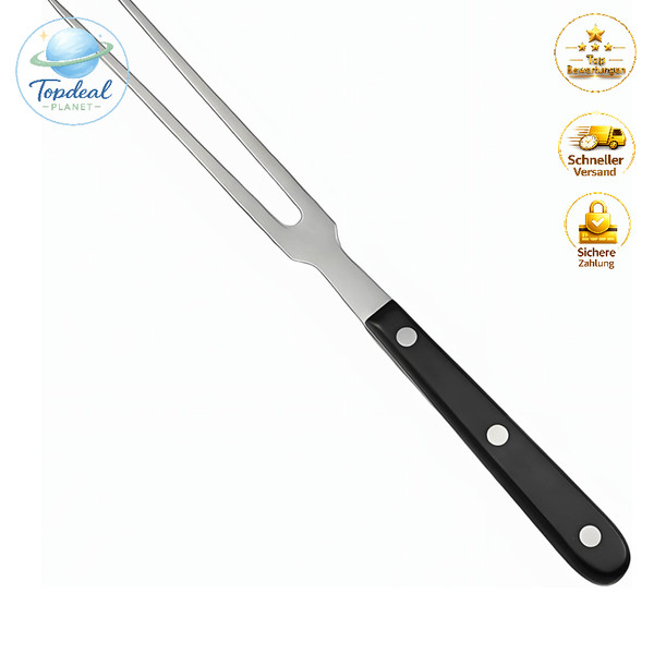 Fleischgabel Edelstahl Rutschfester Kunststoffgriff Rostfrei Grillgabel 30Cm-image
