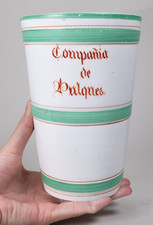 Vidrio Publicitario Pulque Cerámica Mexicana Compañía de Pulques C.1900 Muy Raro