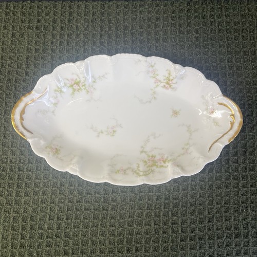 Theodore Haviland Limoges France Oval Platter Pink Roses Gold Trim - Picture 1 of 11