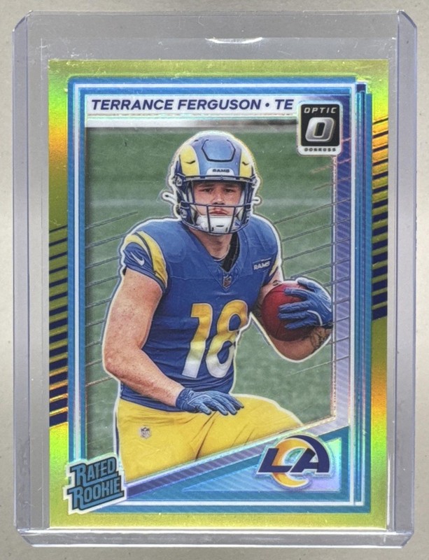 Terrance Ferguson 2025 Panini Donruss Optic #244 Neon Yellow Prizm RC Rated /15