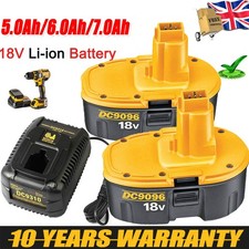 2X Upgraded 6.0AH Battery Fit for Dewalt 18V 5500mAH DE9098 DC9096 DE9095 DE9039
