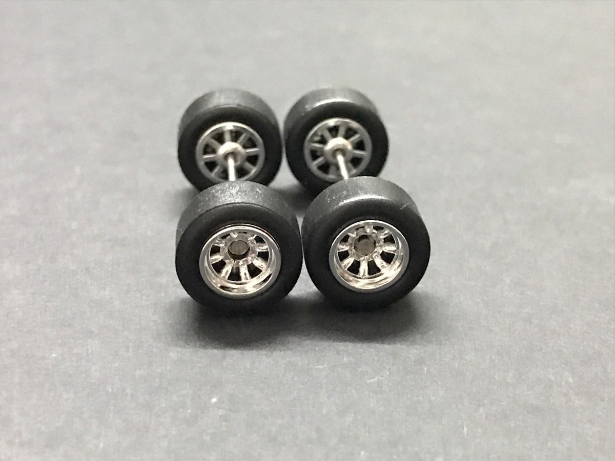 Set Ruote Hot Wheels 1/64 Watanabe Cromato Arancione Con Gomme JDM Real Rider