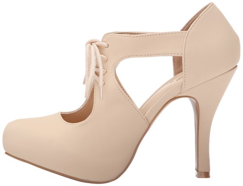 Qupid Women's Sandal's TRENCH-233 Heel Dress Pump Nude Size 6 US - Picture 8 of 8