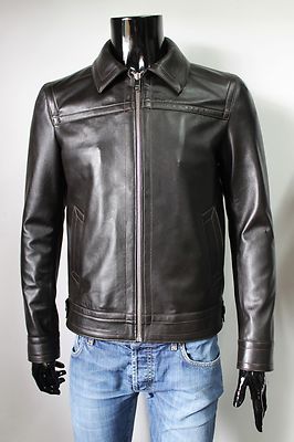 Italienische Handmade Weich Hochwertig Lederjacke Slim Fit Dunkelbraun 3XL
