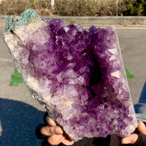 4.4LB Natural Amethyst geode quartz cluster crystal specimen Healing - Picture 17 of 24