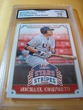MICHAEL CONFORTO 2015 USA STARS & STRIPES COLLEGIATE NATIONAL TEAM RC GRADED 10