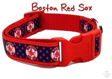 Boston Red Sox dog collar handmade adjustable buckle collar football 1" wide